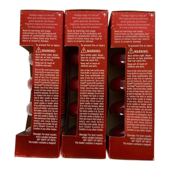 Glade Frosted Berry Kiss Oil Candle Refills Three 4-Packs Holiday Scent - Picture 4 of 5